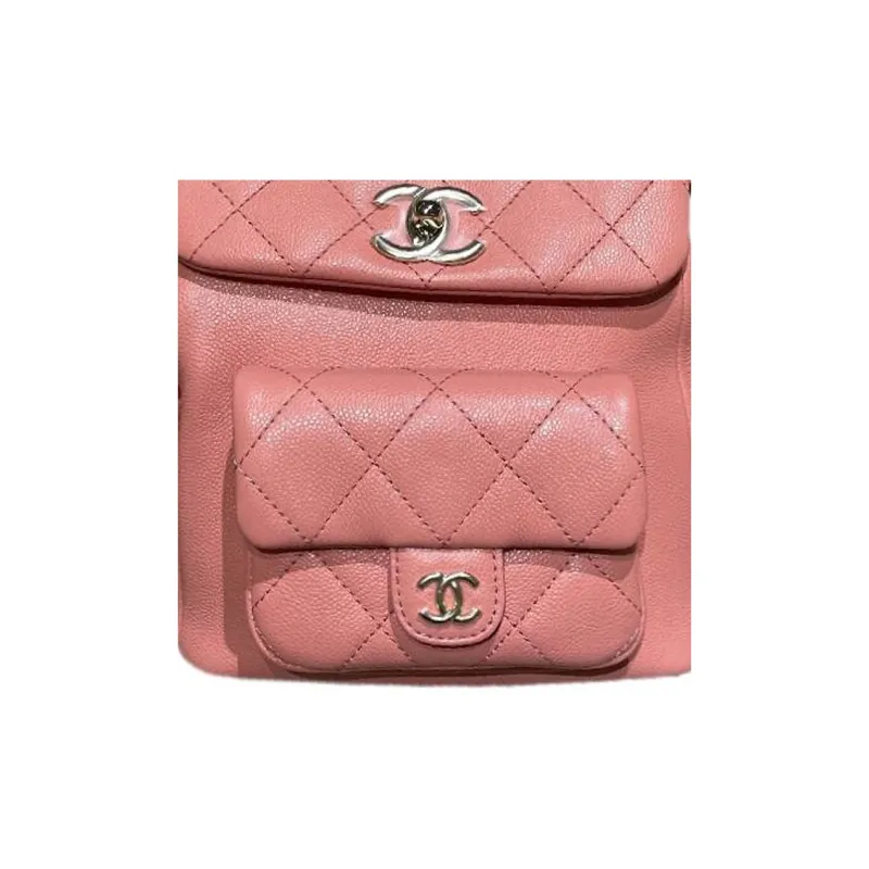 CHANEL Duma Grain Cow Leather Backpack Tubas Women's Coral Pink-1