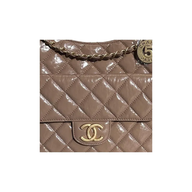 CHANEL HOBO Calfskin Hobo Bag, Shoulder Bag, Crossbody Bag Medium Size Women's Milk Tea Beige-1