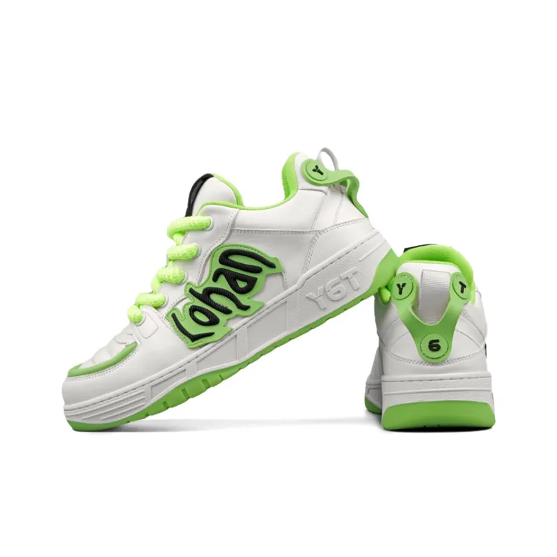 Y6T Cinematic Collection Durable Lightweight And Breathable Low Top Skateboard Shoes Unisex White Green-3