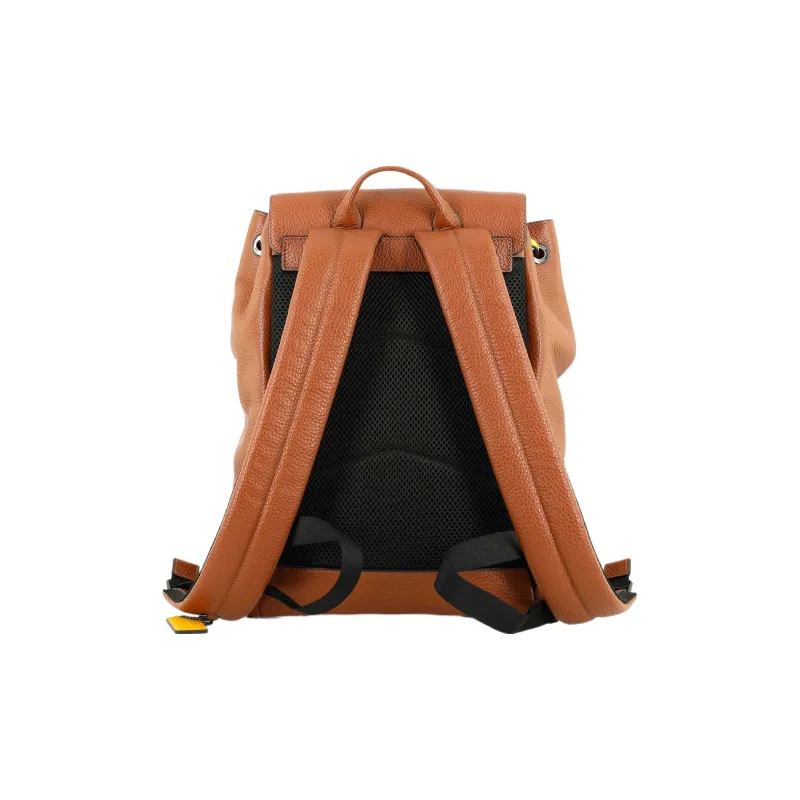 COACH Turner Grained Leather Backpack Large Size Men's Brown-Orange-2