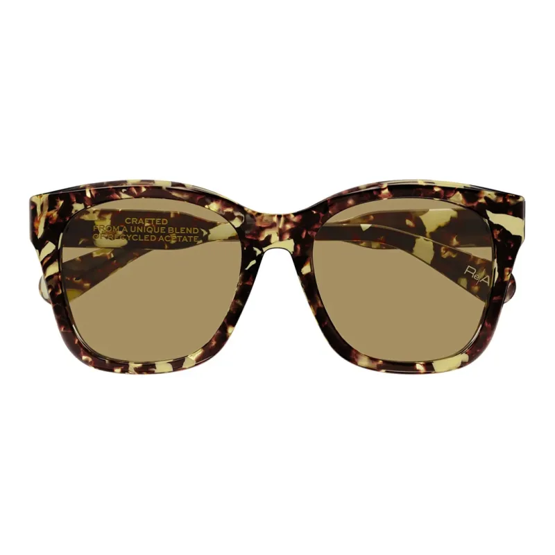 Chloe Recycled Acetate Irregular Shape Sunglasses Women's Brown-1