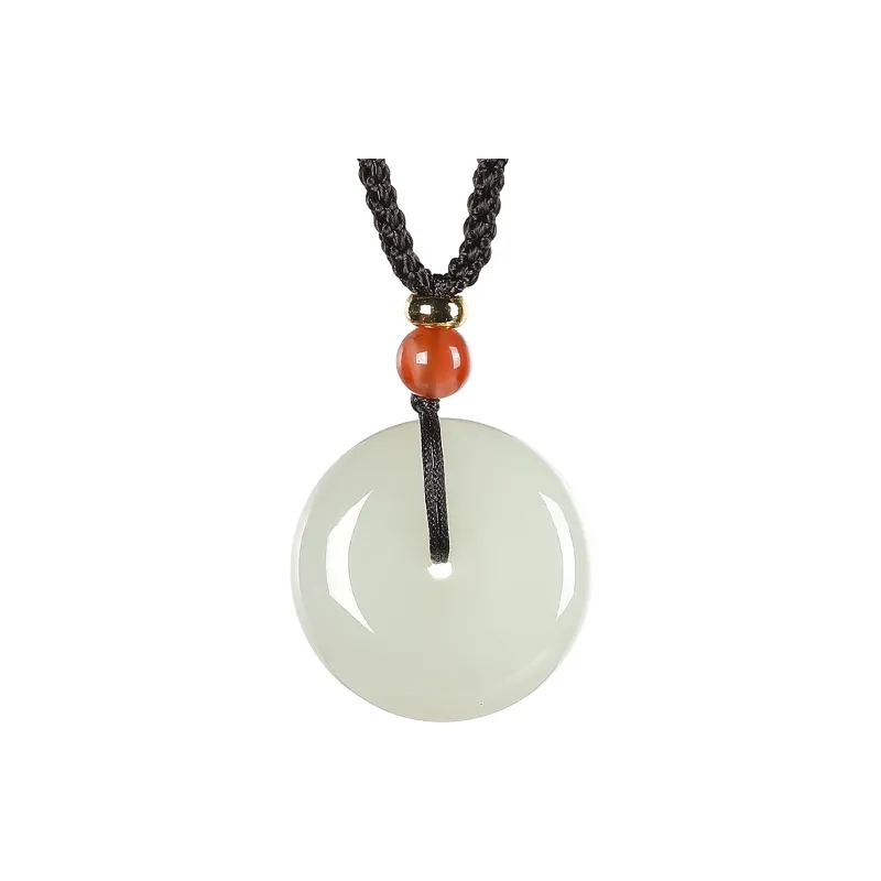 Cuiya Golden Building Hetian Jade Hetian Jade Pendants Unisex Pale Greenish White Jade-0