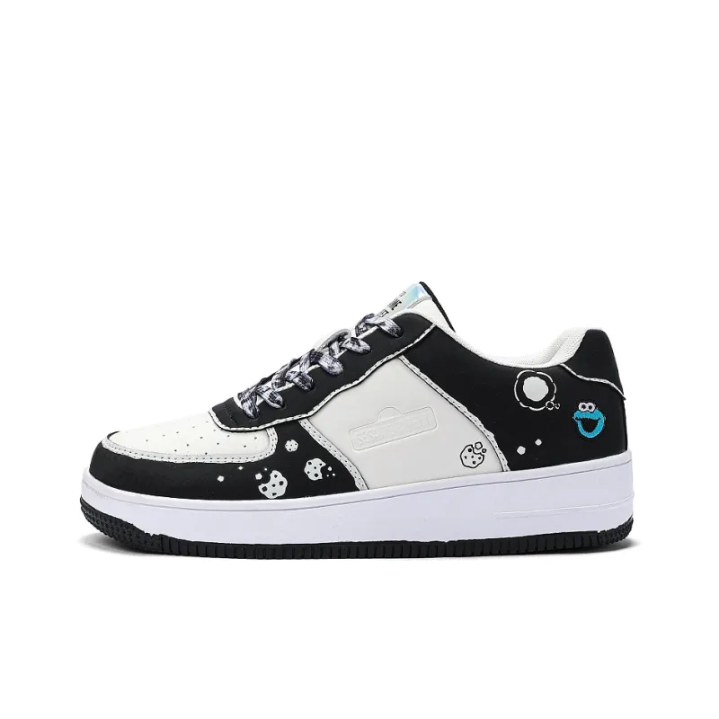 SESAME STREET Skateboard Shoes Unisex Low Top Blackberry/Moonlit Blue/Strawberry Red/Litchi White-1