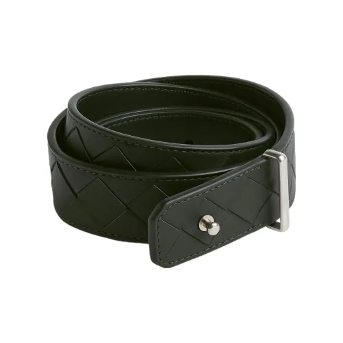 Bottega Veneta Cow Leather Belts Men's Green Width 3CM