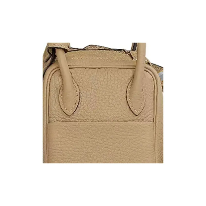HERMES Lindy Taurillon Clemence Leather Handbag Shoulder Bag Crossbody Bag Mini Women's Trench Coat Beige-3