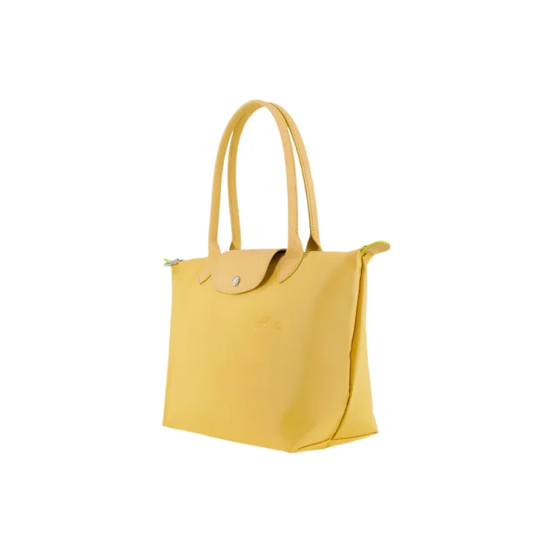 LONGCHAMP Le Pliage Green Polyamide Dumpling Bag Handbag Shoulder Bag Medium Size Women's Wheat Yellow-1