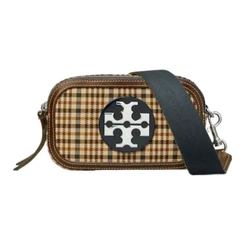 TORY BURCH Miller Fabric With Leather Camera Bag Shoulder Bag Crossbody Bag Mini Women's Khaki