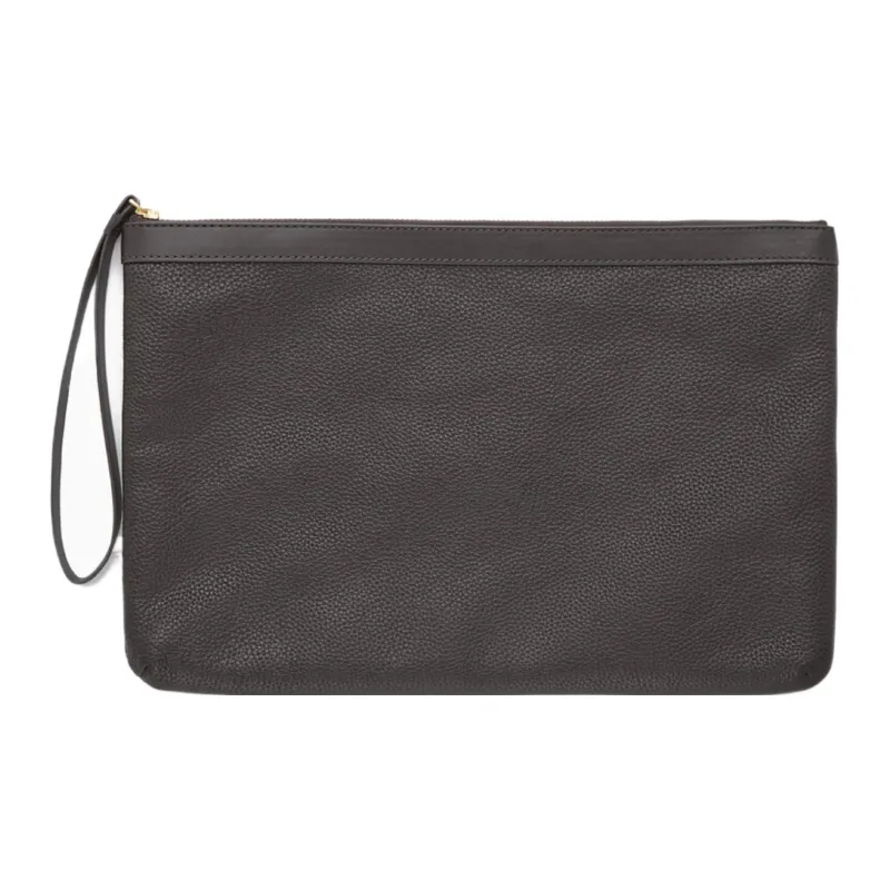 COS Cow Leather Clutch Regular Unisex Dark Brown-0
