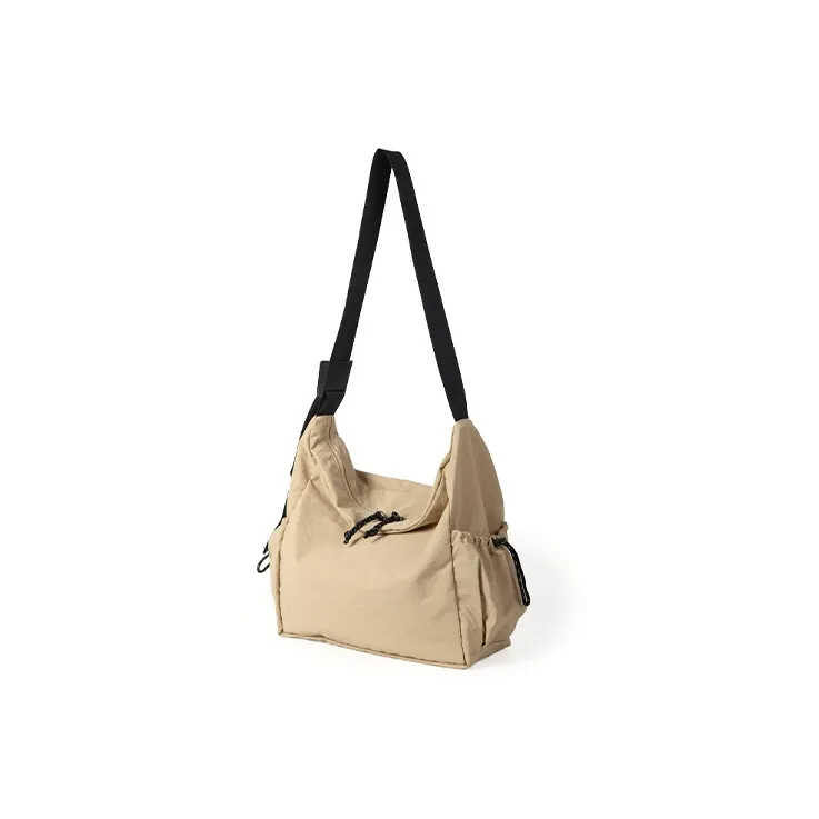 HAWA Nylon Shoulder Bag Unisex Ecru/Apricot Blue/Green Black-4