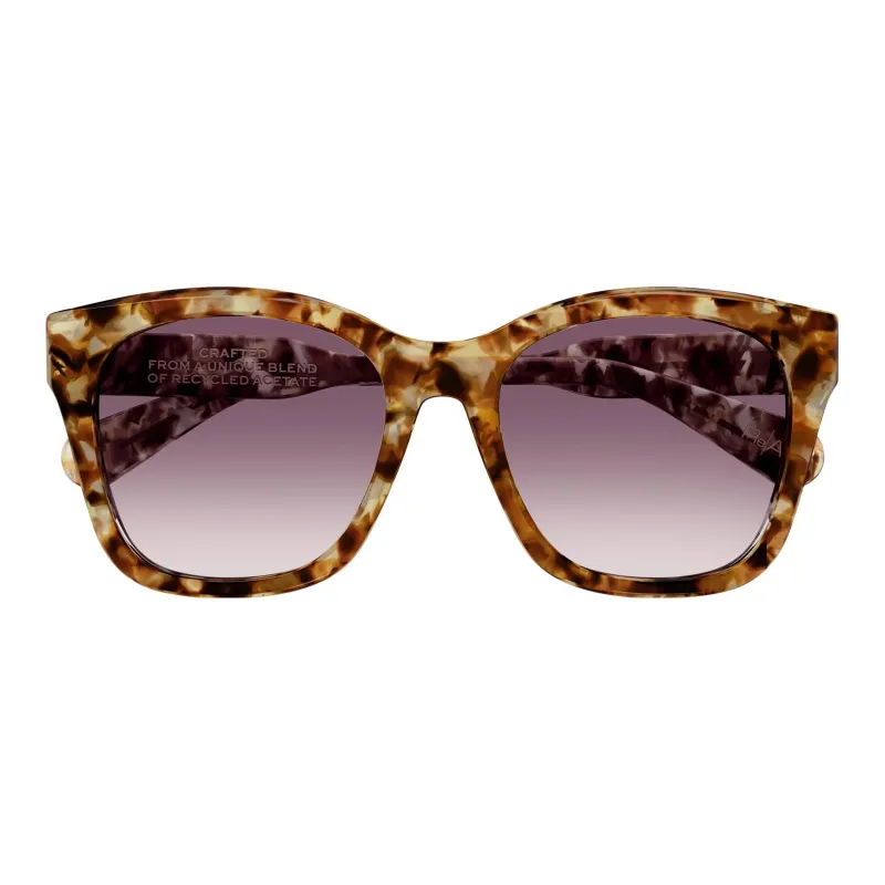 Chloe Recycled Acetate Irregular Shape Sunglasses Women's Light Brown-1