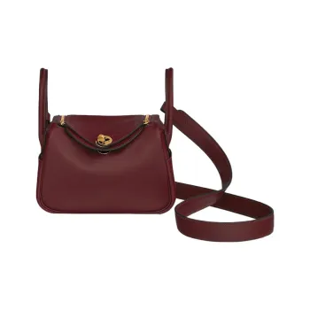 HERMES Lindy Swift Calfskin Handbag Shoulder Bag Crossbody Bag Mini Women's 55 Rouge H Hermès Red
