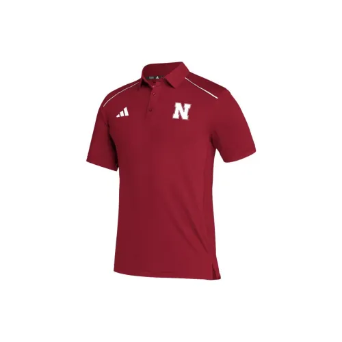 Adidas Nebraska Polo Shirts Men Red