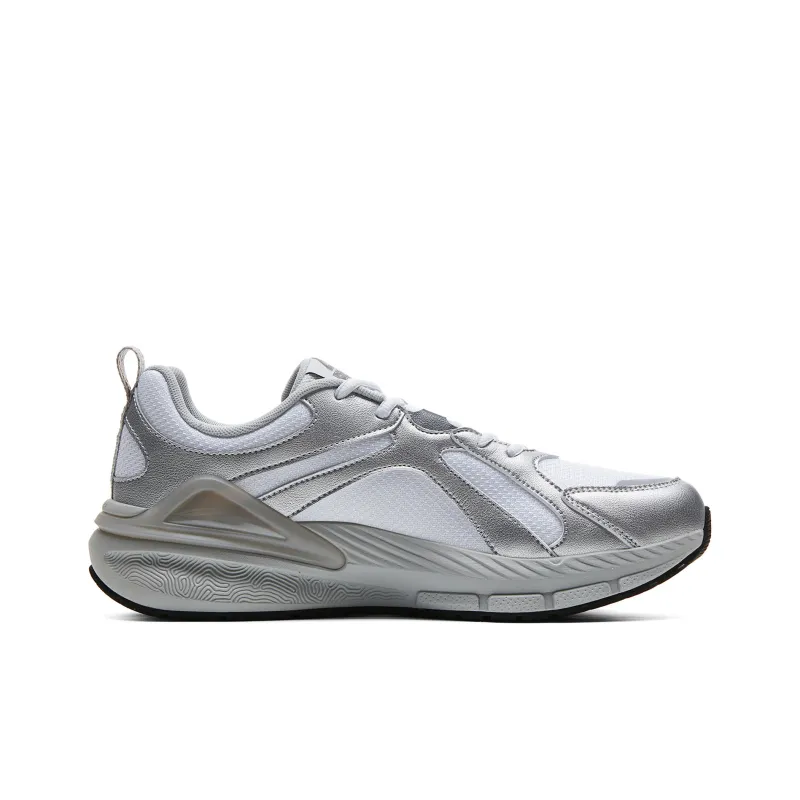 PEAK Cushioning Abrasion Resistant Breathable Lightweight Rebound Low Top Running Shoes Men's Technology Silver-1