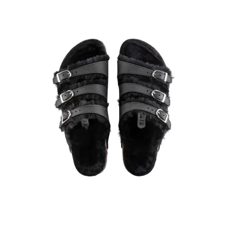 Birkenstock Slide Slippers Women's Black Narrow Fit-4