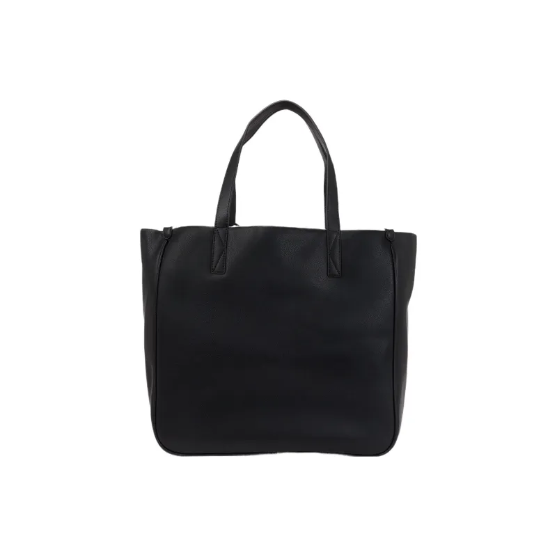 KARL LAGERFELD Polyurethane Tote Bag, Shopping Bag, Handbag Women's Black & Beige-2