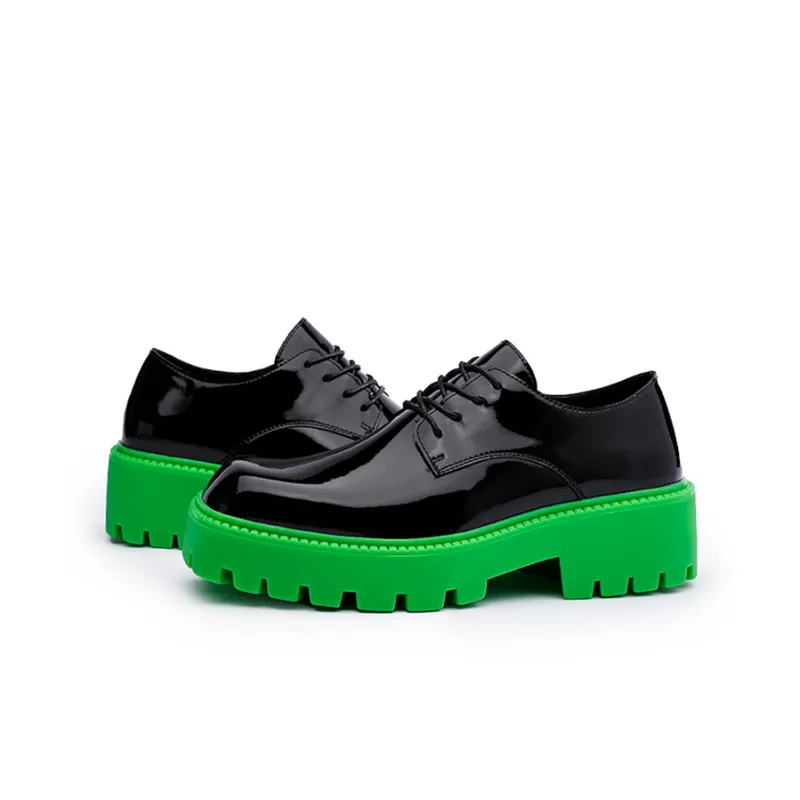 YEDANI Men's Casual Shoes Men Low Top Black/Green-8