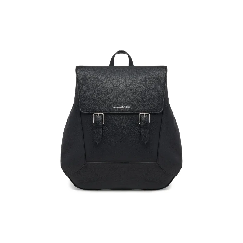 Alexander McQueen Natural Grained Cow Leather Backpack Men's Black-0