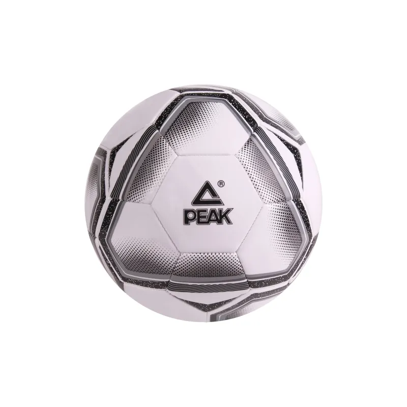 PEAK Size 5 Soccer PVC Machine Stitched Soccer Ball Unisex White Black-1