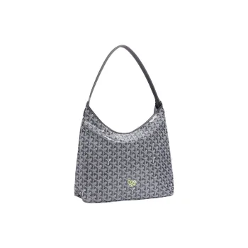 GOYARD Bohème Hobo Canvas With Leather Shoulder Bag Combo Bag Shoulder Bags Women's Gray With Light Green Heart