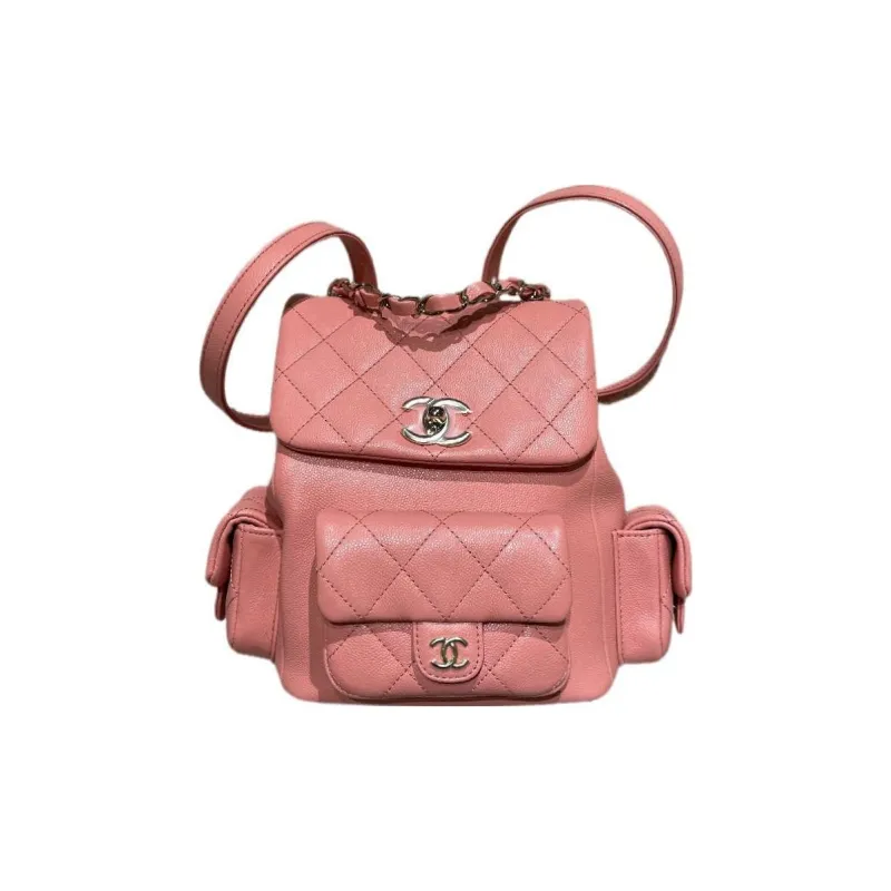 CHANEL Duma Grain Cow Leather Backpack Tubas Women's Coral Pink-0