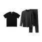 Mock Neck Men's Charcoal Black+270 G Heavyweight Pure Black Short-Sleeved