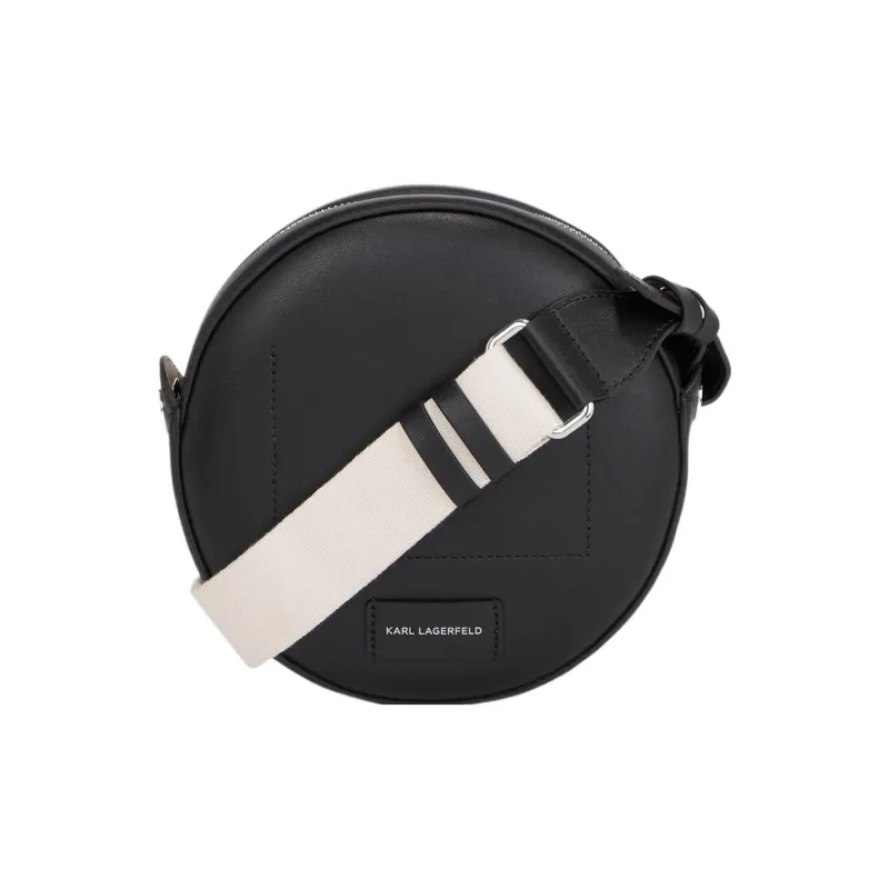 KARL LAGERFELD Cow Leather Small Round Bag Shoulder Bag Crossbody Bag Women's Black-1