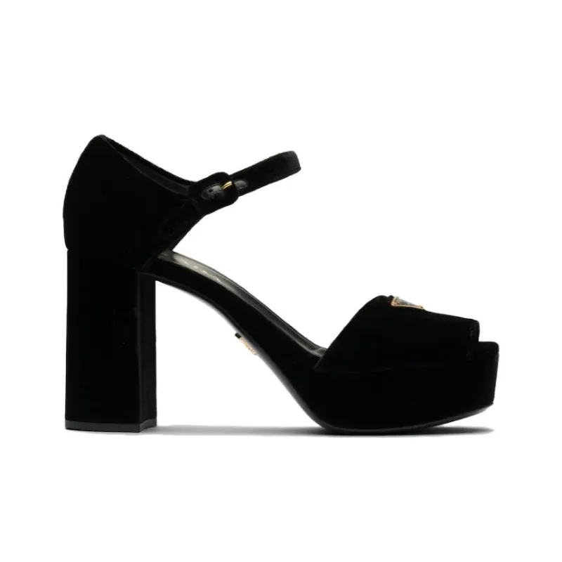 PRADA PLATEAU 95 PLATFORM HEEL SANDAL VELVET-1