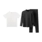 Mock Neck Men's Charcoal Black+270 G Heavyweight Pure White Short-Sleeved