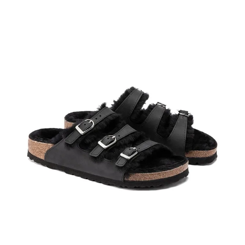 Birkenstock Slide Slippers Women's Black Narrow Fit-3