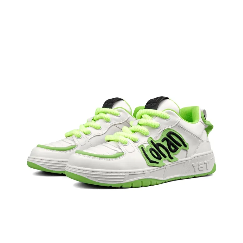Y6T Cinematic Collection Durable Lightweight And Breathable Low Top Skateboard Shoes Unisex White Green-2