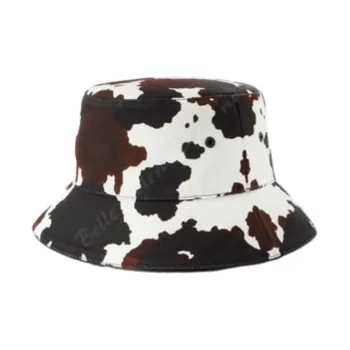 Burberry Logo Patch Cow Print Bucket Hat