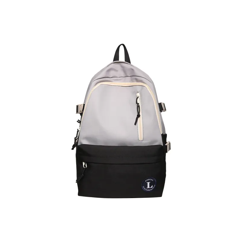 Deli Bear Nylon Backpack Large Size Unisex Gray/Black/Violet/Green-6