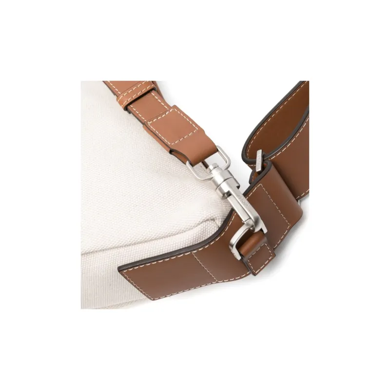 Zegna Fabric With Calfskin Crossbody Bags Shoulder Bags Men's Beige-3