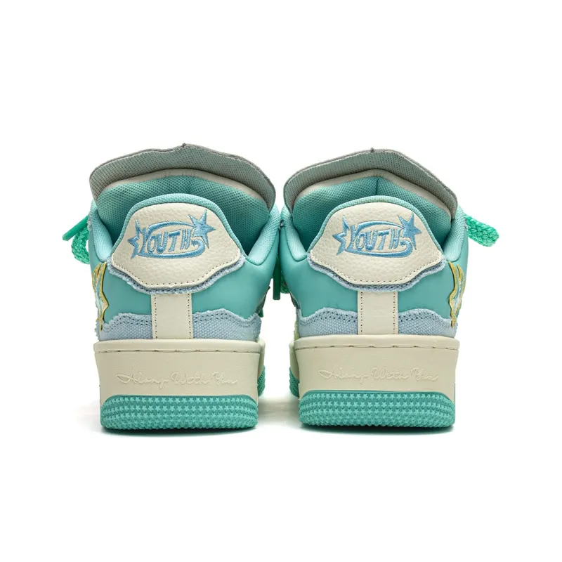 Youthloser Running Stars Collection Skateboard Shoes Unisex Green-4