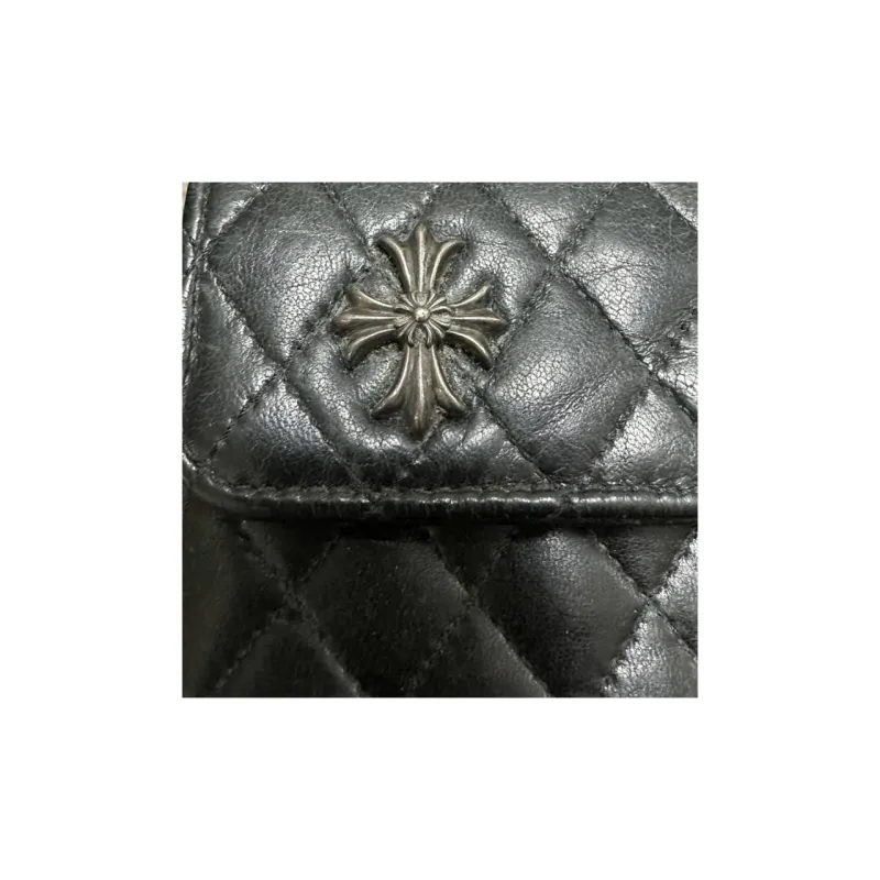 Chrome Hearts Leather Wallet Small Size Men's Black-6