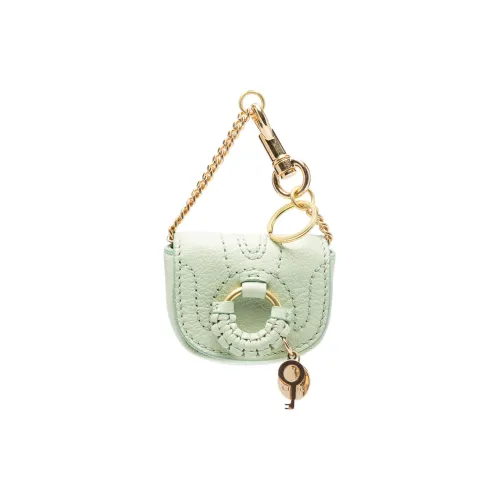 See By Chloe Hana Grained Goatskin Key Chain With Pouch Women's Sage Green