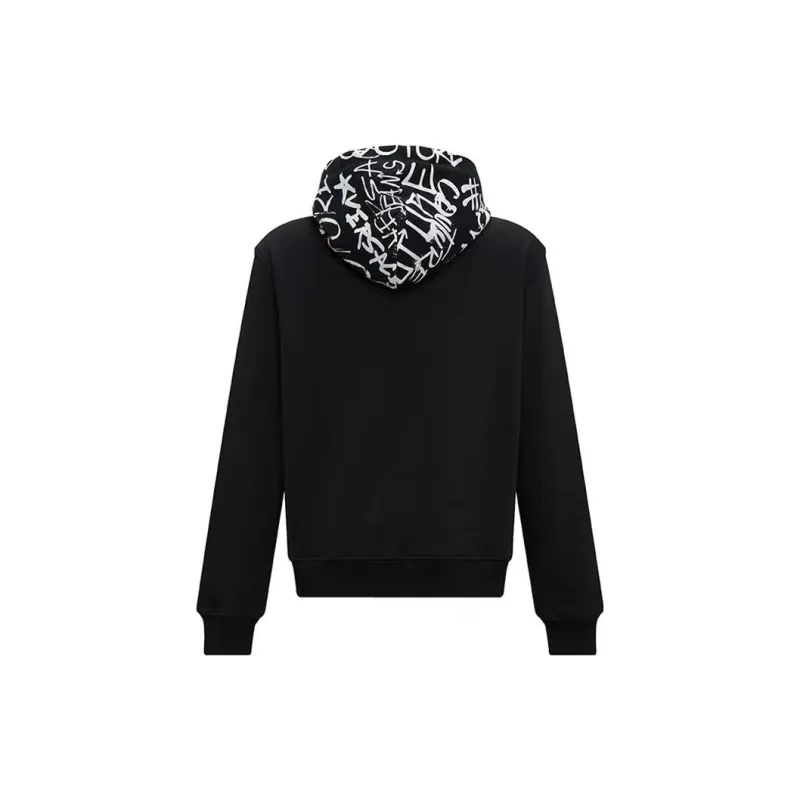 VERSACE JEANS Graffiti print Zip up Cotton Hoodie-1