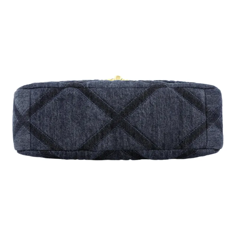 CHANEL 23C Early Spring Denim Handbag, Shoulder Bag, Crossbody Bag Medium Size Women's Dark Blue-3