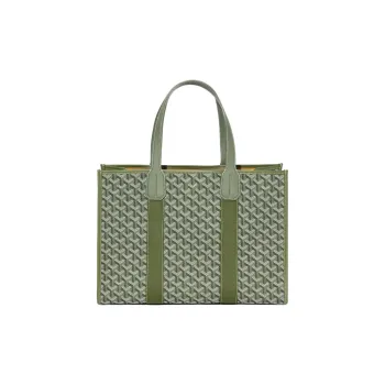 GOYARD Villette Canvas With Leather Tote Bag Shopping Bag Shoulder Bag Handbag Medium Size Unisex Khaki & Green