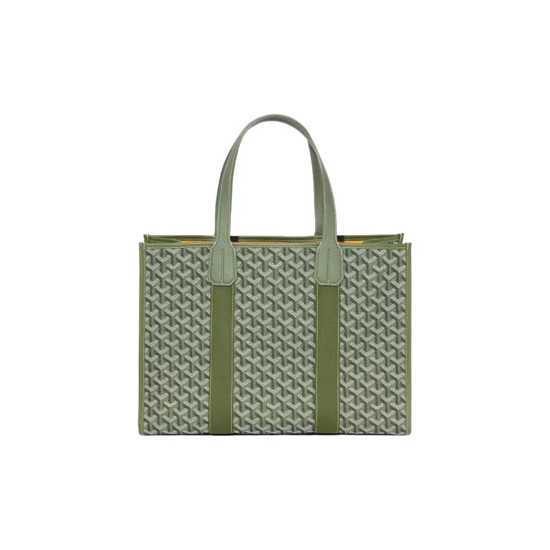 GOYARD Villette Canvas With Leather Tote Bag Shopping Bag Shoulder Bag Handbag Medium Size Unisex Khaki & Green-0