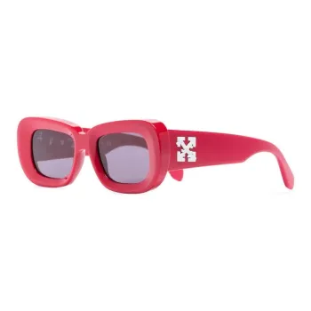 OFF-WHITE Acrylic Acetate Irregular Shape Sunglasses Unisex Pink