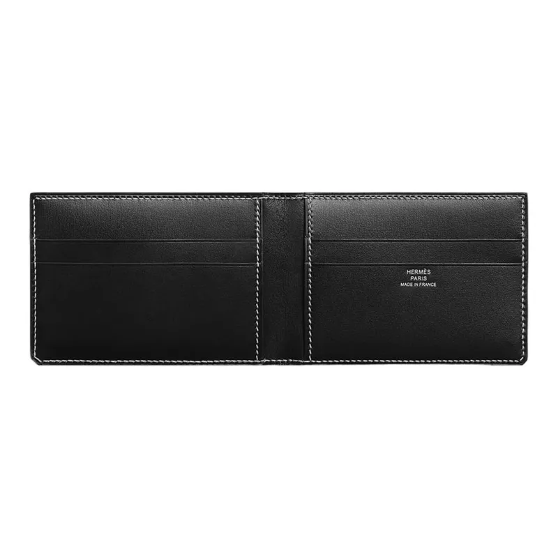 HERMES Box Calfskin Card Holder Regular Women's 89 Noir Black-1