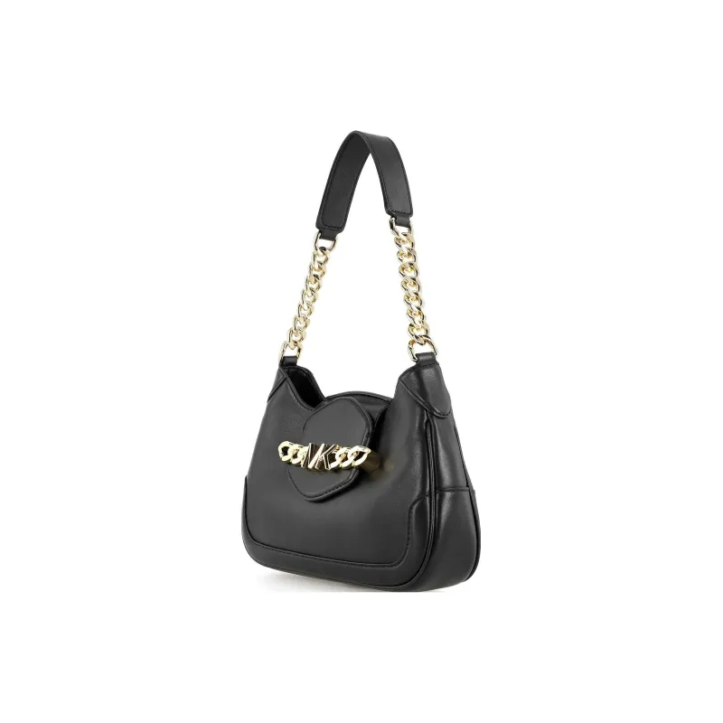 MICHAEL KORS Hally Cow Leather Shoulder Bag Chain Shoulder Bag Women's Pure Black-1