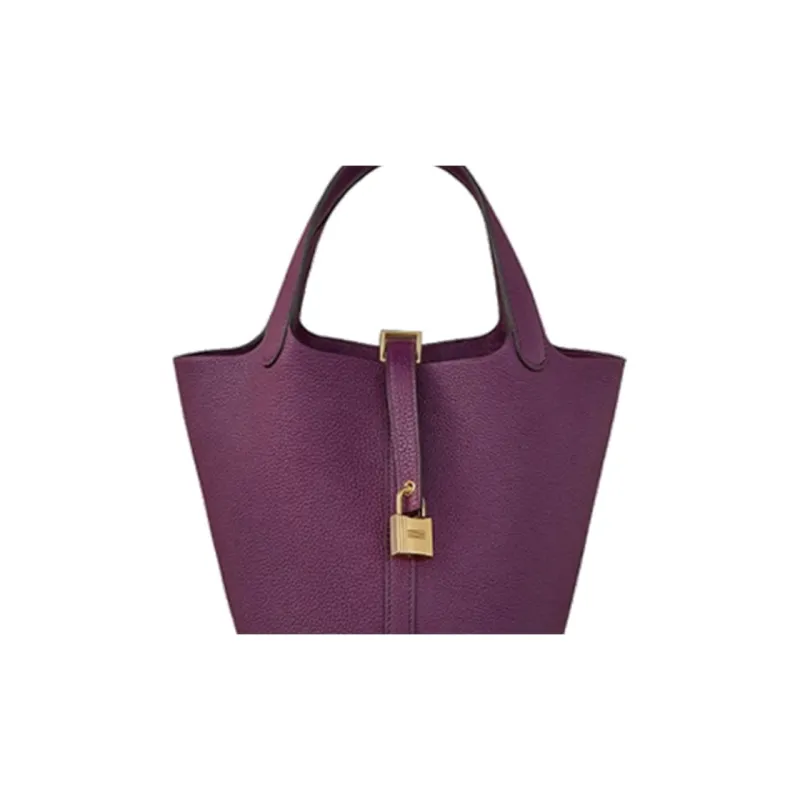 HERMES Picotin Lock Maurice Bullock Leather Bucket Bag Handbag 22 Women's P9 Anemone Sea Anemone Purple-5