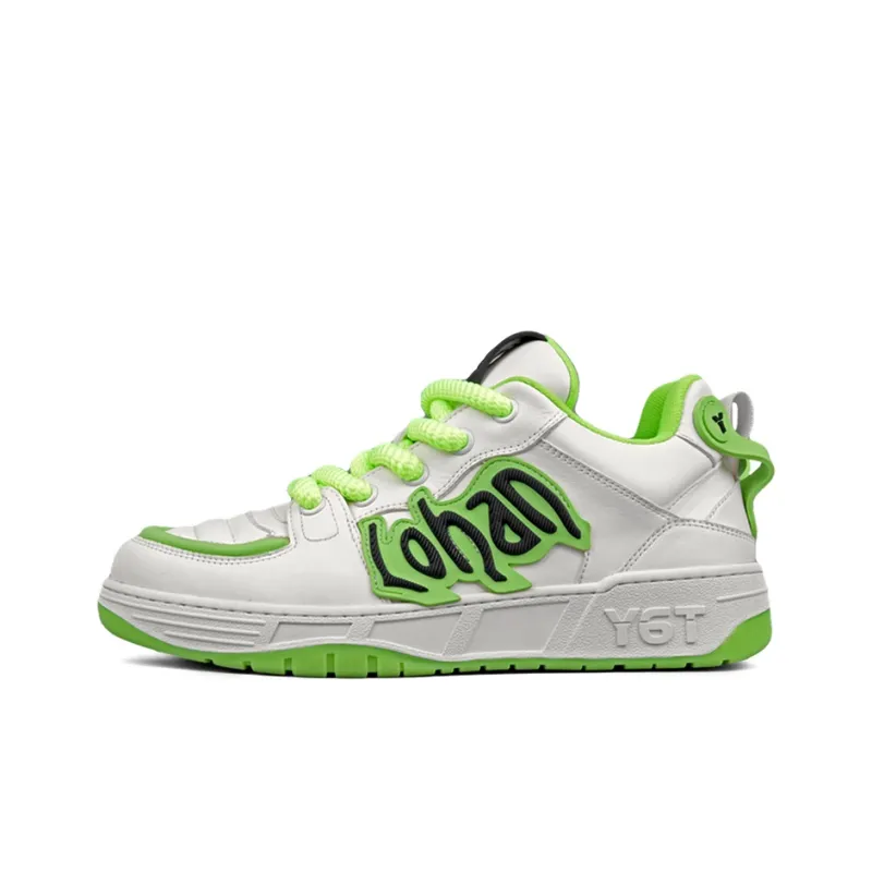 Y6T Cinematic Collection Durable Lightweight And Breathable Low Top Skateboard Shoes Unisex White Green-0