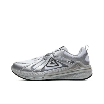 PEAK Cushioning Abrasion Resistant Breathable Lightweight Rebound Low Top Running Shoes Men's Technology Silver