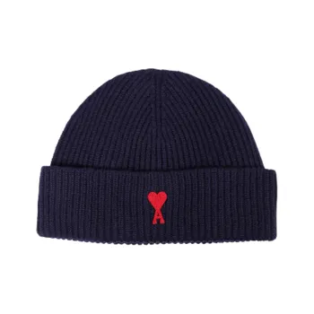 AMIPARIS Paris Ami De Coeur Logo Embroidered Ribbed Knitted Beanie