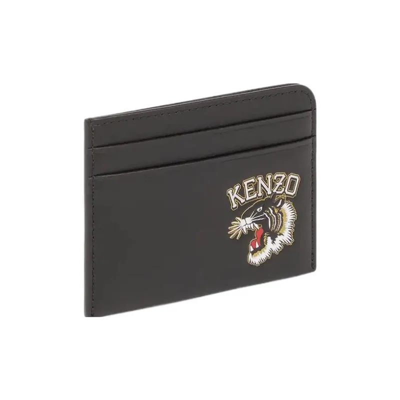 KENZO Leather Card Clip Card Holder Regular Women's Black-0