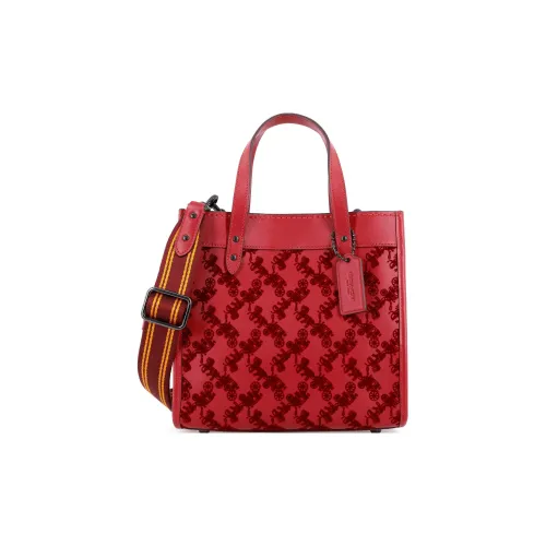 COACH Field Cow Leather Tote Bag Shopping Bag Handbag Shoulder Bag Crossbody Bag Medium Size Women's Burgundy