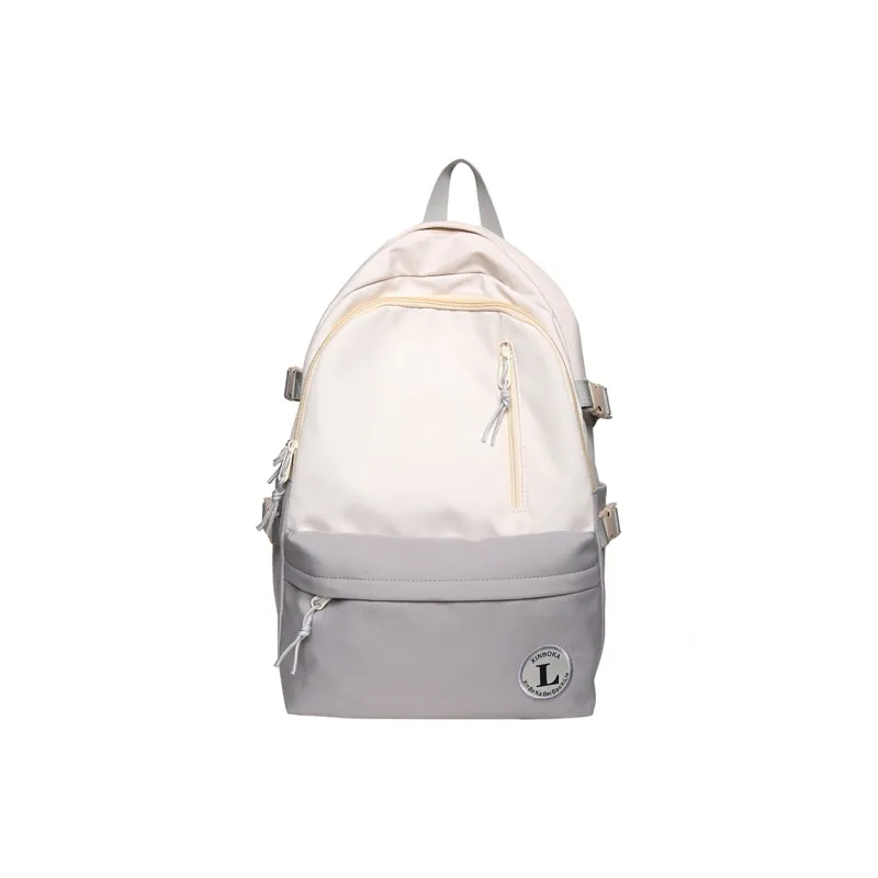 Deli Bear Nylon Backpack Large Size Unisex Gray/Black/Violet/Green-0